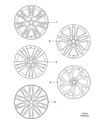 Jaguar Alloy Wheel 19" Style 5031, 5 split spoke, Gloss Black, Rear