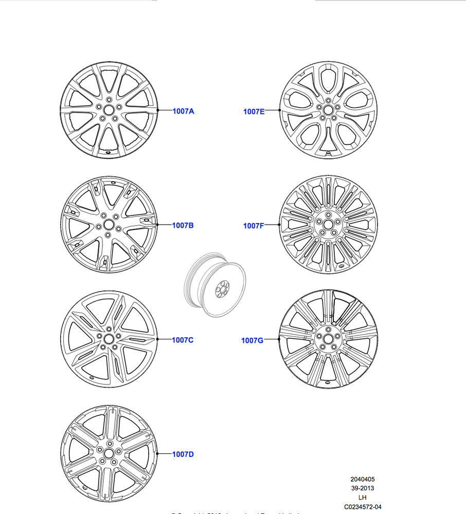 Land Rover Alloy Wheel - 20" Style 5004, 5 split - spoke, Shadow Chrome