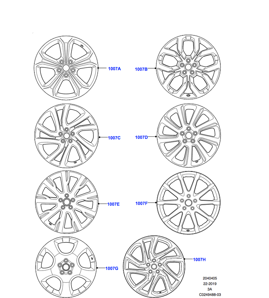 Land Rover Alloy Wheel - 19" Style 5021, 5 split - spoke