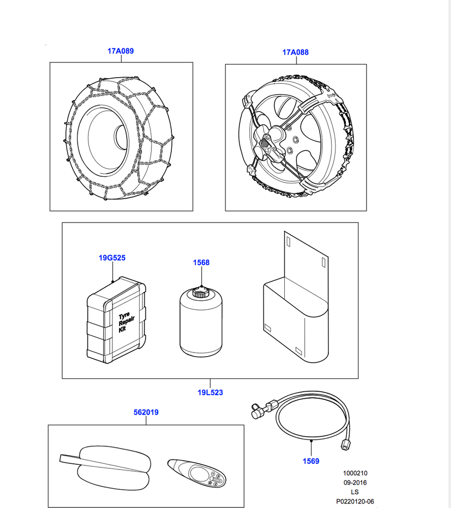 Land Rover Tyre Repair Kit - Foam