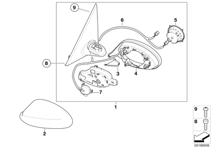 BMW Genuine Door Wing Mirror Heated No Lens Left N/S