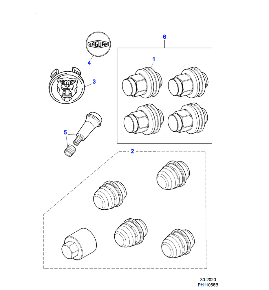 Jaguar Locking Wheel Nuts Black