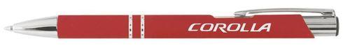 Genuine TOYOTA Branded Corolla Red /Alloy Metal Ballpoint Click Pen Black Ink