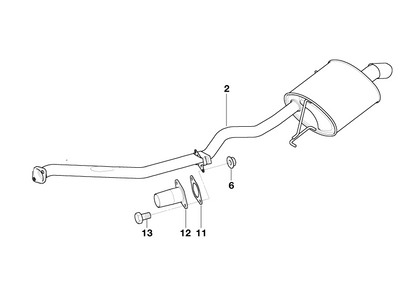 BMW Genuine Rear Exhaust Silencer/Muffler Left
