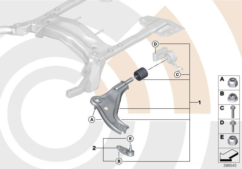 MINI Genuine Suspension Wishbone Repair Kit Right O/S Driver Side