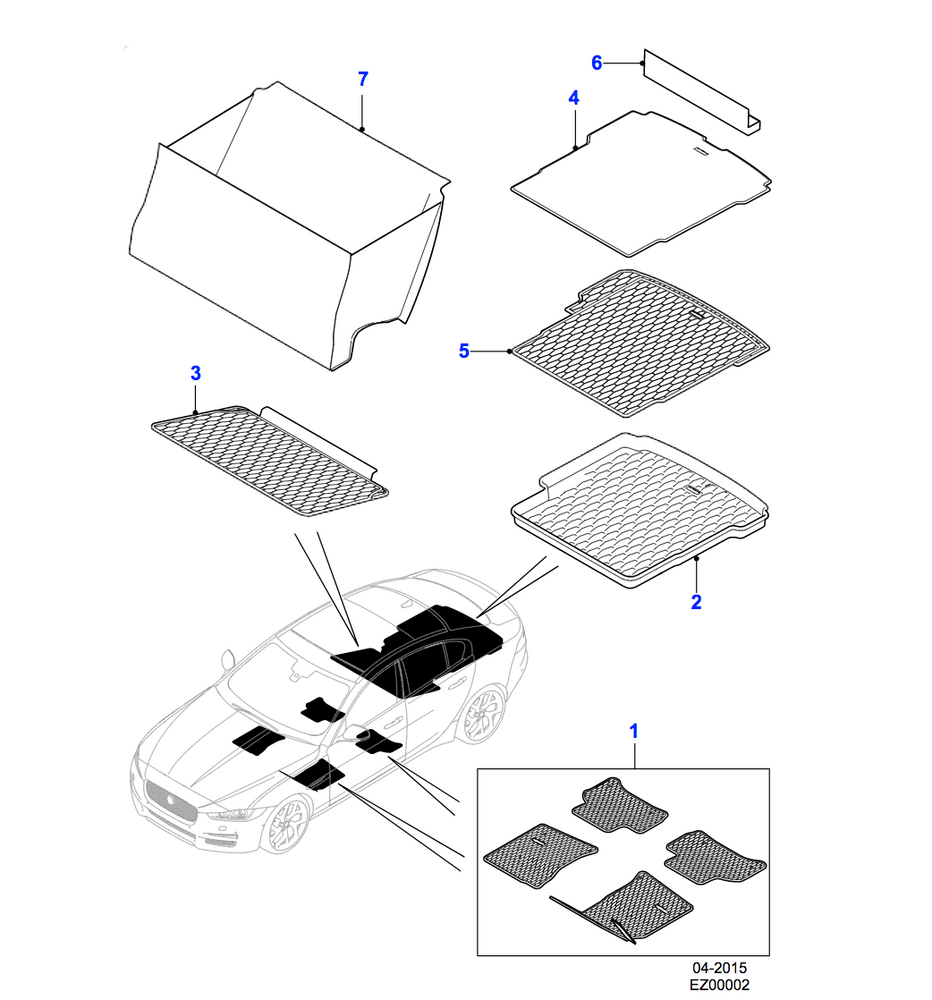Jaguar Loadspace Rubber Mat 20MY onwards