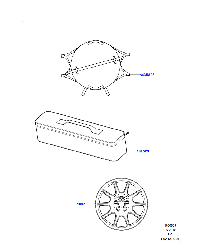 Land Rover Spare Wheel Tool Kit - PHEV