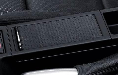 BMW Centre Armrest Tray/Storage+Roller Cover Black