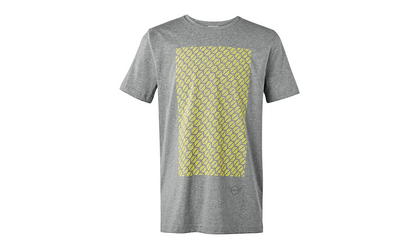 Genuine MINI Signet Print Wing Logo Short Sleeve T-Shirt Grey/Lemon