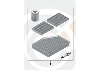 BMW Genuine Oil+Air+Pollen Filter+Spark Plugs Kit