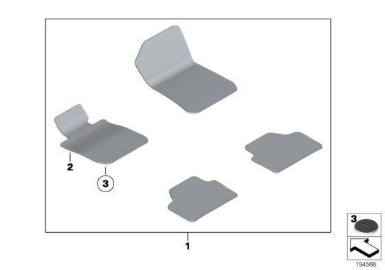 BMW Genuine RHD 4 Piece Set Floor Mats Carpet Velours Anthracite