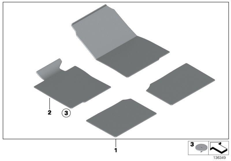 MINI Genuine Velour Floor Mats Panther Black Set Of Four R50/R53