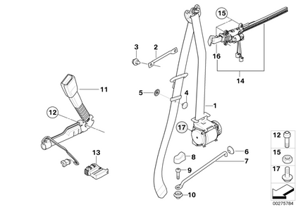 BMW Genuine Seat Belt Extender Hand Arm Right O/S Driver Side