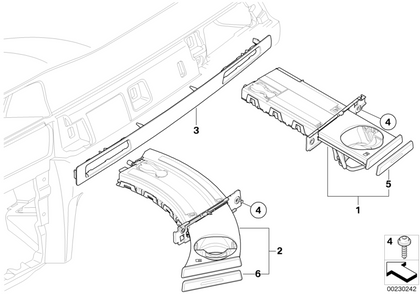BMW Genuine Cup Drinks Bottle Holder Right O/S Driver Side