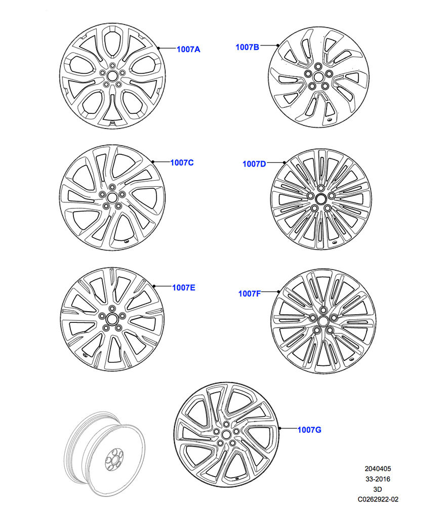 Land Rover Alloy Wheel - 21" Style 1012, 10 split - spoke