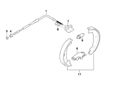 BMW Genuine Hand Parking Brake Bowden Cable