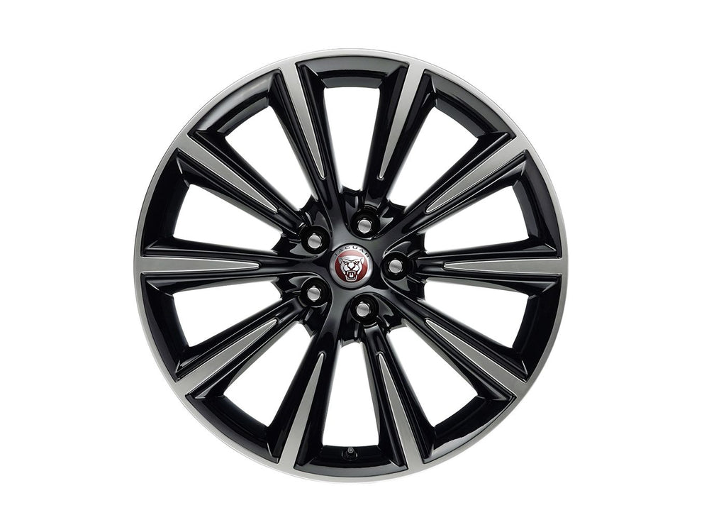 Jaguar Alloy Wheel 19" Style 1026, 10 spoke, Gloss Black Diamond Turned finish, Rear
