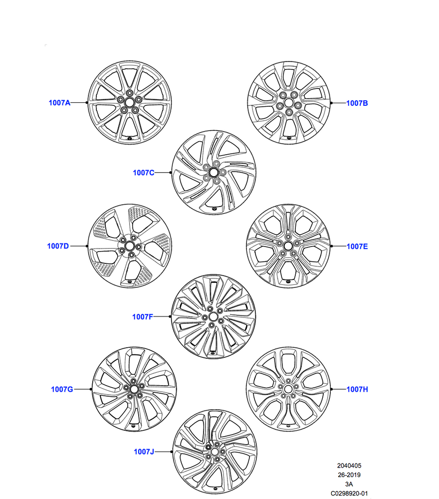 Land Rover Alloy Wheel - 20" Style 5089, 5 split - spoke, Silver