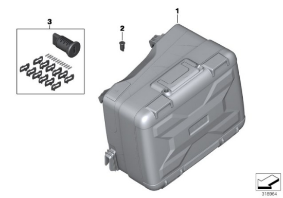 Genuine BMW Top Side Case Lock Fuel Cap Cylinder Repair Kit R 1200GS 51257698202
