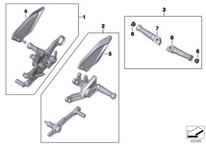 Genuine BMW Motorrad HP Right Footrest Foot Peg Assembly S1000 RR 15 77258550774