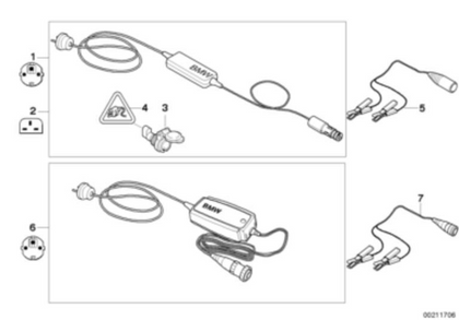 BMW Genuine Adapter Lead Battery Charger Fits Most Models
