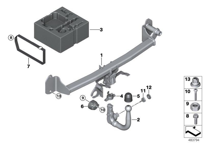 MINI Genuine Rear Carrier Ball Hitch Countryman