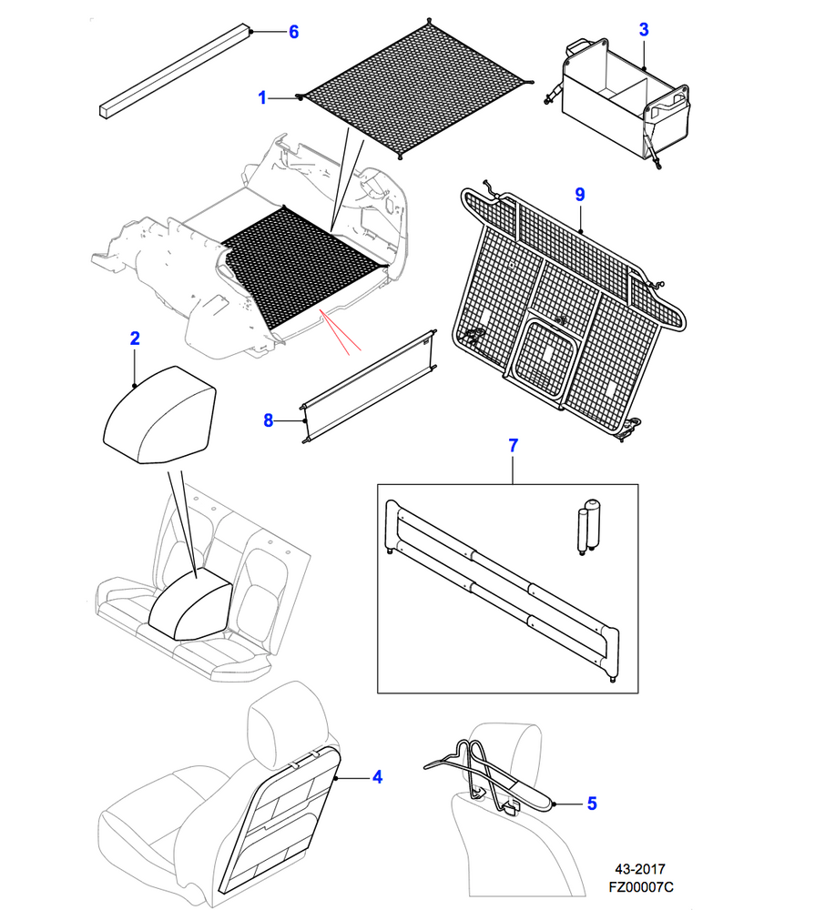 Jaguar Luggage Partition Full Height