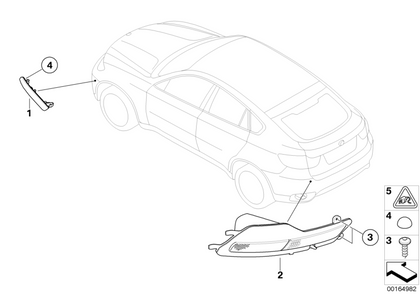 BMW Genuine Right Rear Fog Light Lamp Reflector