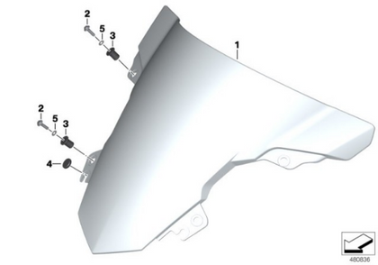 Genuine BMW Tinted High Windshield Wind Screen Deflector S 1000 RR 77338550075