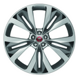 Jaguar Alloy Wheel 22" Double Helix, 10 spoke, with Silver finish and Dark inserts