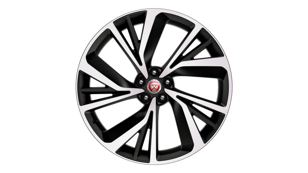 Jaguar Alloy Wheel 22" Style 5056, 5 split spoke, Dark Grey Diamond Turned finish