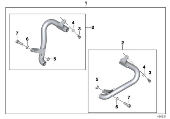 Genuine BMW Engine Protector Left Right Crash Bar Guard Set K 1600GT 77148535326