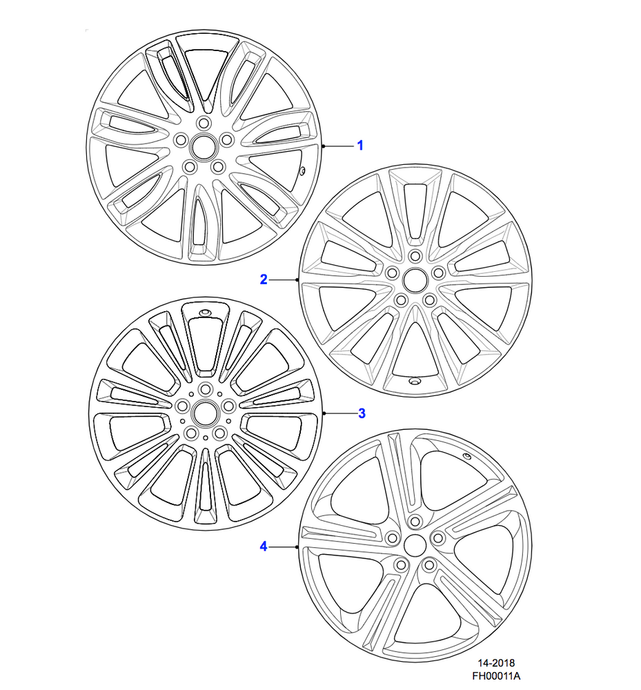 Jaguar Alloy Wheel 19" Style 1018, 10 spoke, Silver