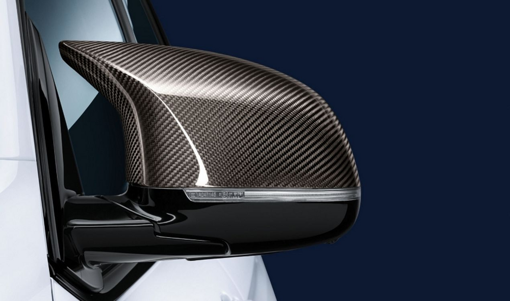 Genuine BMW Left Passenger Side NS Mirror Cover Cap Carbon