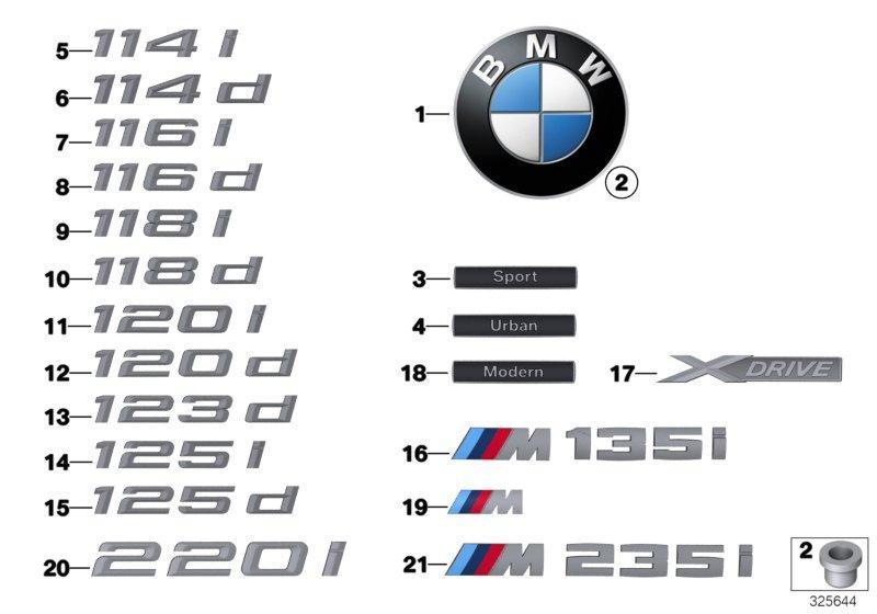 Genuine BMW Model Lettering Side Badge Emblem SPORT LINE
