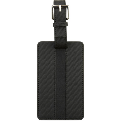 Jaguar Leather Luggage Tag - Black