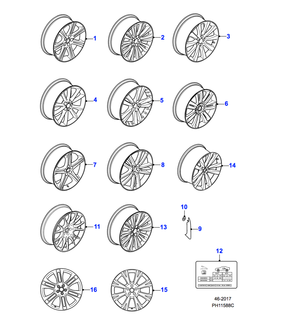 Jaguar Alloy Wheel 20" Kasuga, Front