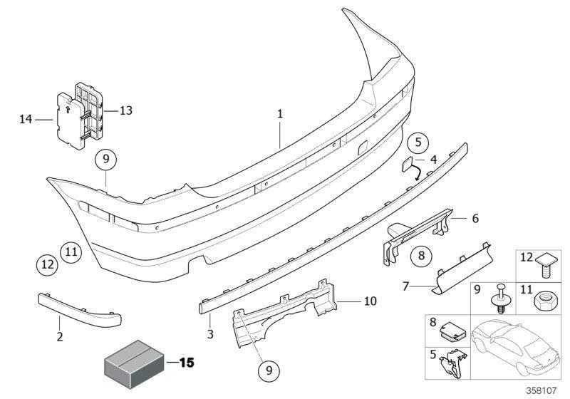 BMW Genuine Protective Strip Mold Right Rear Bumper