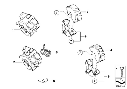 Genuine BMW Motorrad Handlebar Combination Switch Left N/S K 1600GT 61318546215