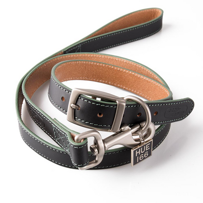 Land Rover Hue Leather Dog collar & Lead Set - S/M