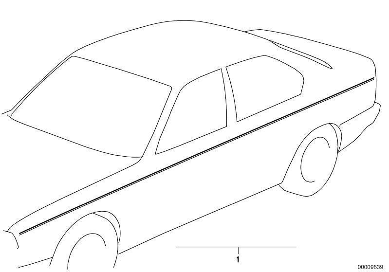 BMW Genuine Side Pin-Stripes Stickers Black