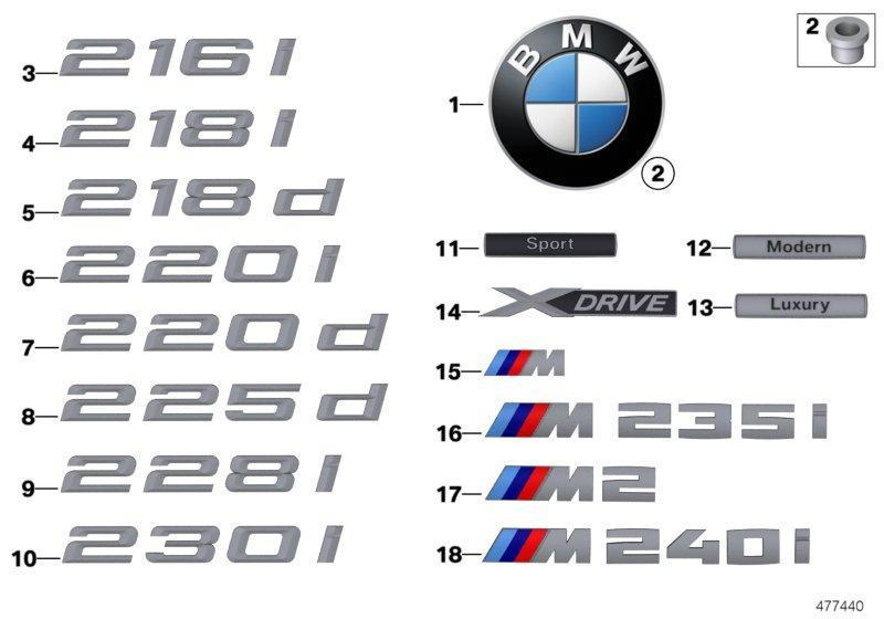 Genuine BMW Rear Emblem Badge Adhered