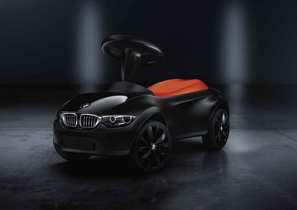 BMW Genuine Baby Racer III Kids Ride On Push Toy Car Black Orange