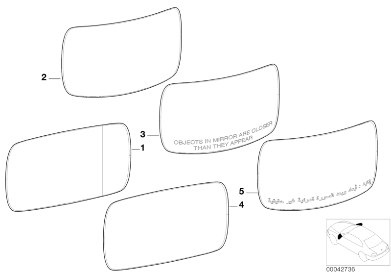 BMW Genuine Door Wing Mirror Glass Heated O/S Wide Angle