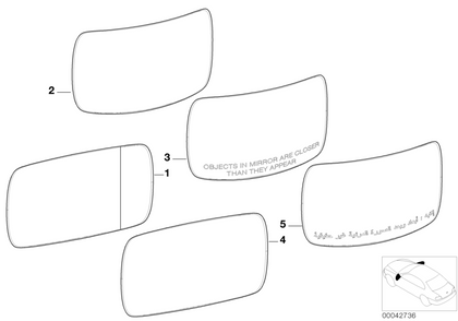 BMW Genuine Door Wing Mirror Glass Heated O/S Wide Angle