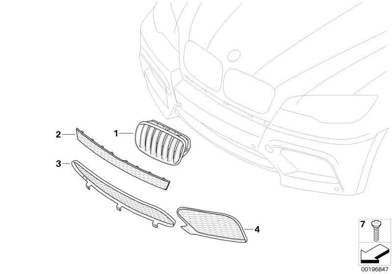 BMW Genuine Front Right Lower Bumper Grille Grid