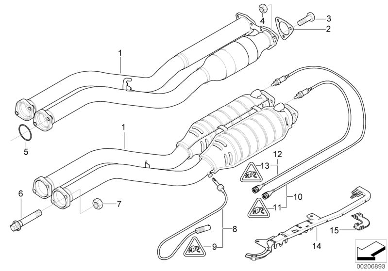 BMW Genuine Exhaust System Cat Converter Cable Guide