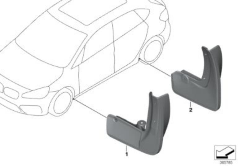 BMW Genuine Rear Mud Flaps Spash Guards Set