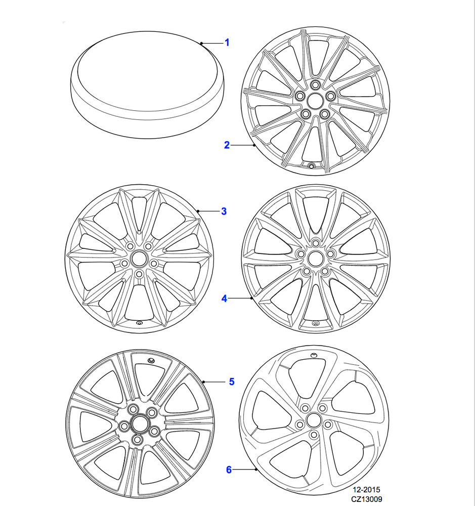 Jaguar Alloy Wheel 19" Style 1023, 10 spoke, Rear