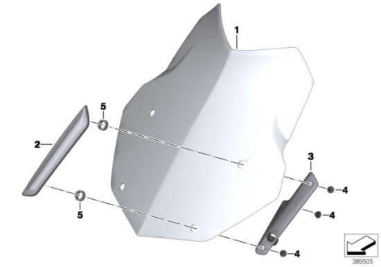 Genuine BMW Tinted High Windshield Wind Screen Deflector R 1200 GS 77338554727